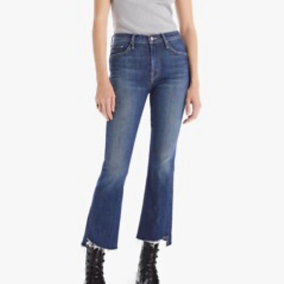 MOTHER The Insider Crop Step Fray Jeans 25 Blue - Picture 11 of 16